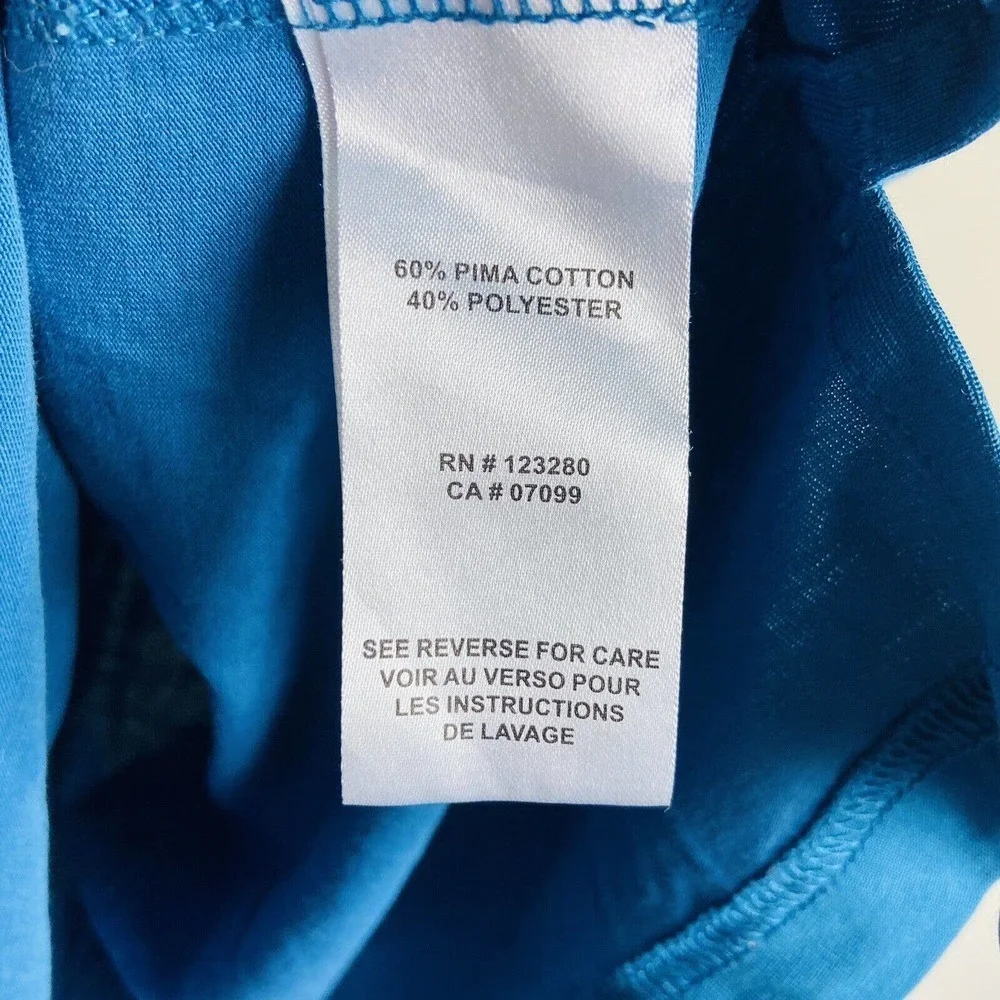 Travis Matthew Large Pima Cotton Blend Short Sleeve Polo Shirt Blue Color Block‎